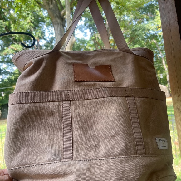 Madewell X BACKDROP Studio Hours Collab Camden Canvas Tote Shoulder/Crossbod Bag - Picture 6 of 16